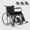 Sedia a rotelle pieghevole anziani con poggiagambe acciaio 15 kg Peony Promozione