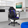 Poltrona gaming ufficio ergonomica racing similpelle blu nero Buriram Sky Vendita