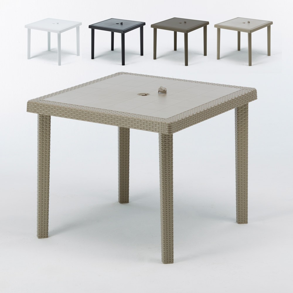 Tavolo bar giardino poly rattan quadrato 90x90 Grand Soleil Boheme