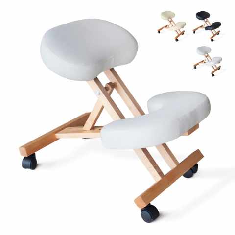 Sedia legno ortopedica sgabello svedese ufficio ergonomica schiena Balancewood Promozione