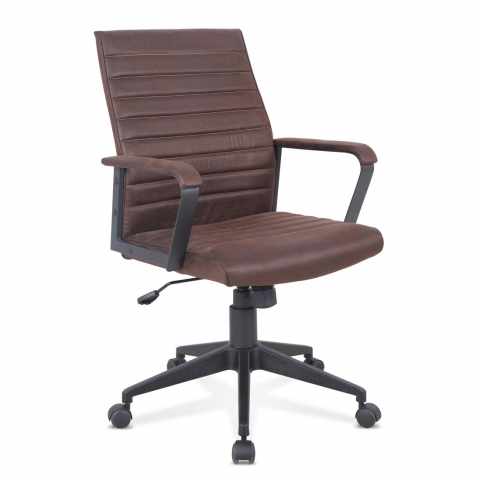 Poltrona ufficio elegante sedia ecopelle ergonomica LineAR