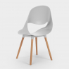 Sedie Cucina Bar Polipropilene Legno Design Scandinavo Conchiglia Shell 