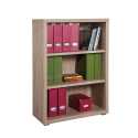 Libreria bassa verticale in legno 3 vani design moderno Betty Offerta