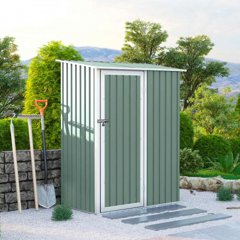 Box lamiera giardino zincata metallo verde casetta utensili Amalfi NATURE 143X89x186cm Promozione
