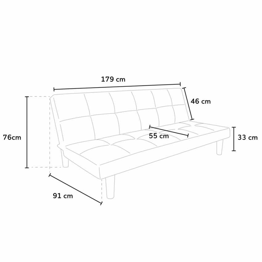 Divano Letto Design In Tessuto 2 Posti Per Casa E Ufficio Giada