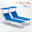 2 Lettini spiaggia mare prendisole professionali in alluminio Santorini Promozione