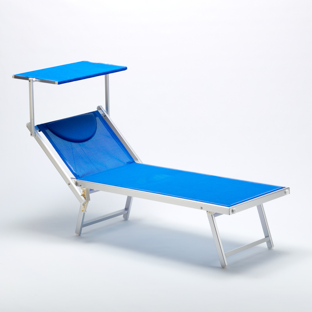 Sonnenliege Luxus Italienische Strandliege mit Dach Alu Italia eBay
