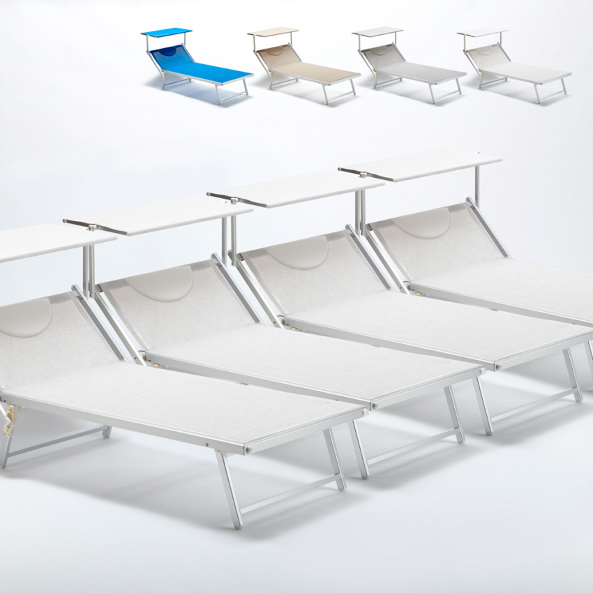 4 Lettini spiaggia mare professionali grandi alluminio Italia Xl 4 Lettini spiaggia mare professionali grandi alluminio Italia Xl