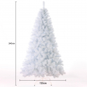 Albero di Natale bianco artificiale classico tradizionale 240 cm Zermatt