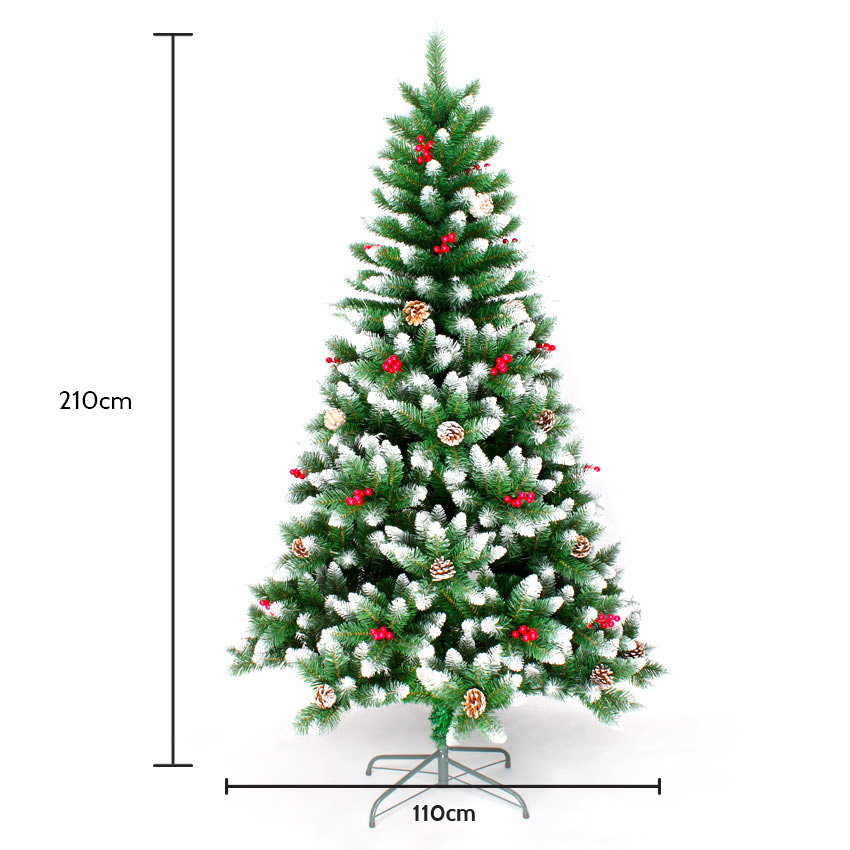 Rovaniemi albero di Natale 210cm artificiale addobbato rami