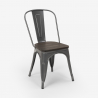 sedie Lix industrial acciaio legno per cucina e bar steel wood 