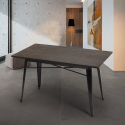 tavolo da pranzo 120x60 design Lix industriale metallo legno rettangolare caupona Offerta