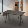 tavolo da pranzo 120x60 design Lix industriale metallo legno rettangolare prandium Offerta