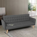 Divano letto clic clac 3 posti in tessuto reclinabile design nordico Malibu 