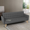Divano letto clic clac 3 posti in tessuto reclinabile design nordico Malibu 