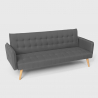 Divano letto clic clac 3 posti in tessuto reclinabile design nordico Malibu 