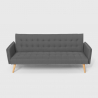 Divano letto clic clac 3 posti in tessuto reclinabile design nordico Malibu 