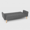 Divano letto clic clac 3 posti in tessuto reclinabile design nordico Malibu 