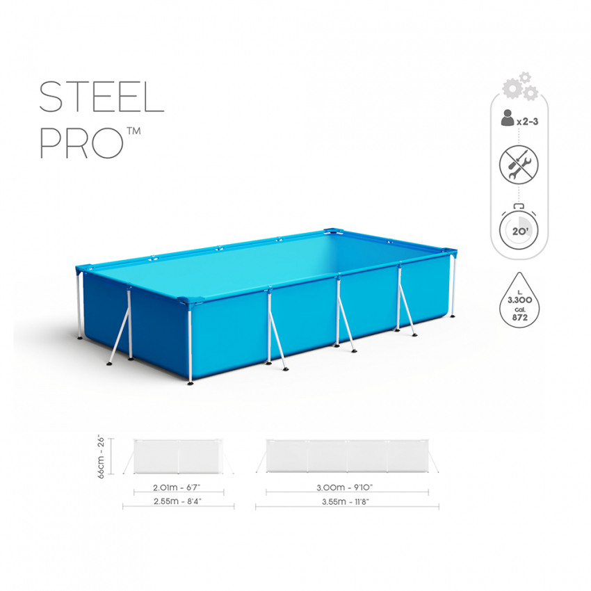 Bestway PISCINA FUORITERRA ESTERNA BESTWAY STEEL PRO 56411 300x201x66cm POMPA FILTRO 