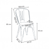 set tavolo rettangolare 120x60 con 4 sedie acciaio legno design industriale ralph 