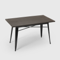 set tavolo rettangolare 120x60 con 4 sedie acciaio legno design industriale ralph 