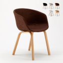 Sedia in Metallo Legno Tessuto per Cucina Bar Scandinavo Komoda Sconti
