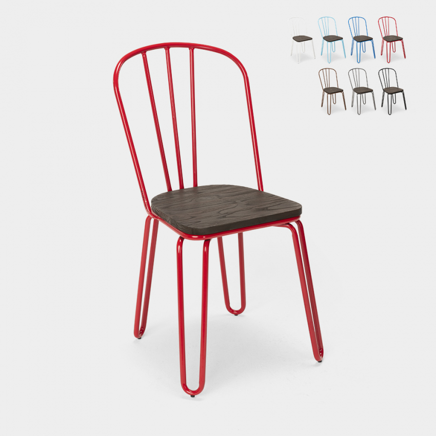 sedie Lix industrial acciaio per bar e cucina design ferrum Stock