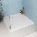 Piatto doccia quadrato 80x80 filo pavimento resina bagno moderno Stone Scelta