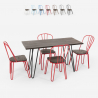 set tavolo rettangolare 120x60 con 4 sedie legno acciaio industriale design Lix magis Vendita