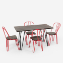 set tavolo rettangolare 120x60 con 4 sedie legno acciaio industriale design Lix magis Modello