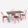 set tavolo rettangolare 120x60 con 4 sedie legno acciaio industriale design magis Modello