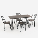 set tavolo rettangolare 120x60 con 4 sedie legno acciaio industriale design magis 
