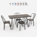 set tavolo rettangolare 120x60 con 4 sedie legno acciaio industriale design magis 
