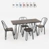 set tavolo rettangolare 120x60 con 4 sedie legno acciaio industriale design magis 