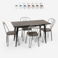 set tavolo rettangolare 120x60 con 4 sedie acciaio legno industriale design Lix otis Promozione