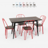 set tavolo rettangolare 120x60 con 4 sedie acciaio legno industriale design Lix otis 
