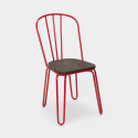 set tavolo rettangolare 120x60 con 4 sedie acciaio legno industriale design otis 