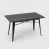 set tavolo rettangolare 120x60 con 4 sedie acciaio legno industriale design otis 