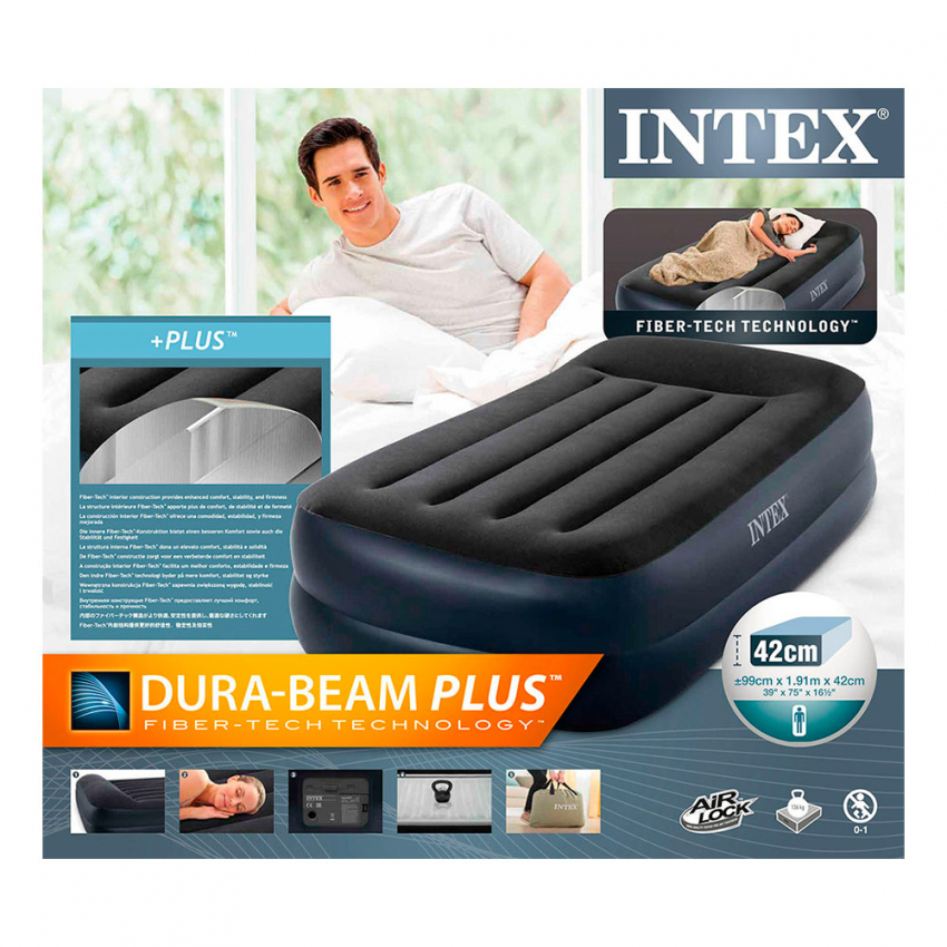 Materasso gonfiabile singolo Dura Beam Prime Comfort Intex 64162