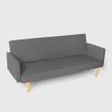 Divano letto 3 posti clic clac in tessuto reclinabile design nordico Perla 