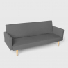 Divano letto 3 posti clic clac in tessuto reclinabile design nordico Perla 