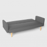 Divano letto 3 posti clic clac in tessuto reclinabile design nordico Perla 