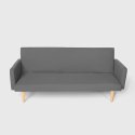 Divano letto 3 posti clic clac in tessuto reclinabile design nordico Perla 