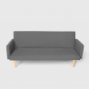 Divano letto 3 posti clic clac in tessuto reclinabile design nordico Perla 