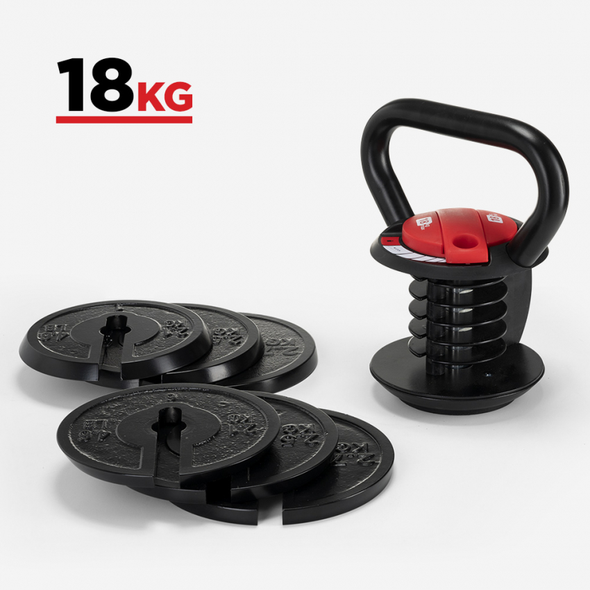 Kettlebell peso regolabile per palestra e fitness 18 kg Elettra