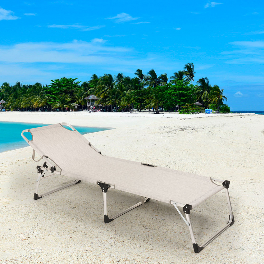 Seychelles Lettino mare spiaggia giardino pieghevole in alluminio