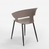 Sedia design moderno in metallo polipropilene per cucina bar ristorante Evelyn