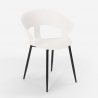 Sedia design moderno in metallo polipropilene per cucina bar ristorante Evelyn 