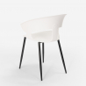 Sedia design moderno in metallo polipropilene per cucina bar ristorante Evelyn 