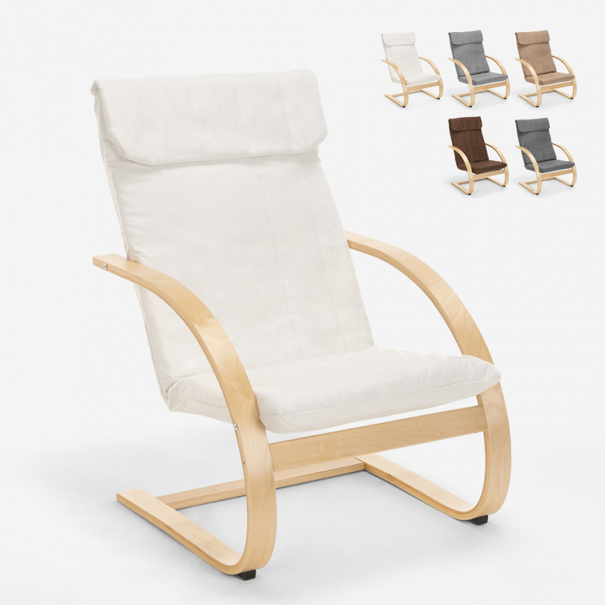 Poltrona in legno design scandinavo ergonomica studio salotto
